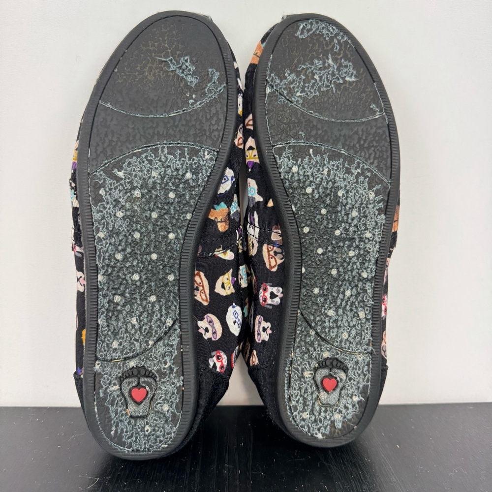 Skechers Bobs Comfort Shoes Womens 8.5 BlackDog Print Casual Slip On Memory Foam - Picture 6 of 12
